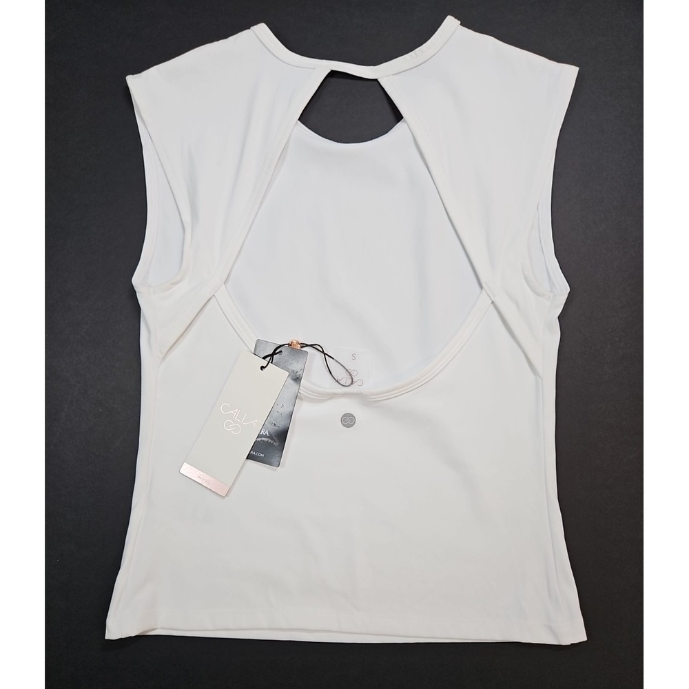 Calia Womens White Inspire Open Back Tank Top Size Small NWT - Spots - Picture 4 of 12